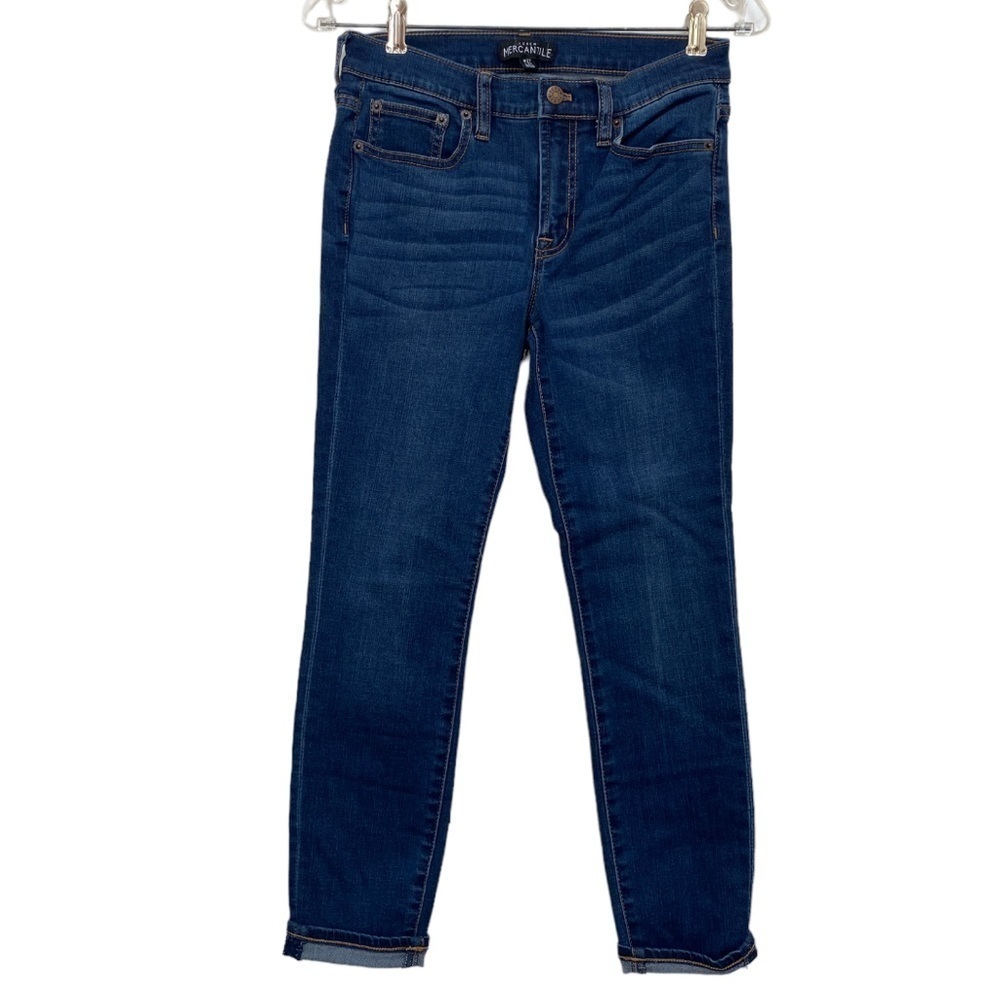 J. Crew Mercantile Cotton Blend Blue Jeans Size W27 L26 - Picture 1 of 14